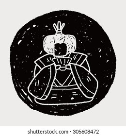 Japanese queen doodle