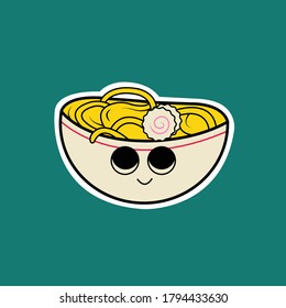 Japanese Ramen Character Vector for Icon and Sticker