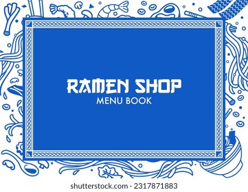 Japanese Ramen Design Background Book Menu Cover