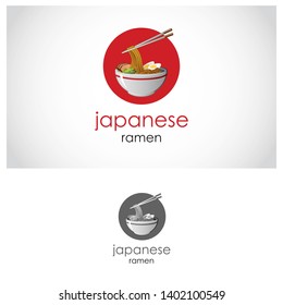 Japanese ramen logo template, this logo design can use for ramen restaurant, eastern asian food company,etc - Vector.