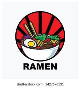 Japanese Ramen Logo Vector  Illustration