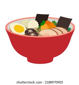 Japanese ramen noodle with chashu and egg.
