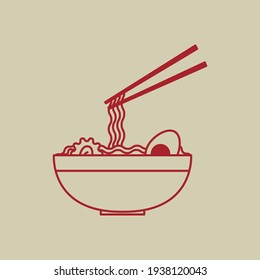 Japanese Ramen Noodle Soup Icon