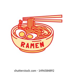 Japanese ramen noodle vector illustration