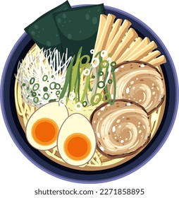 Japanese Ramen Noodles Bowl illustration
