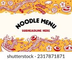 Japanese Ramen Restaurant Background Vector Illustration
