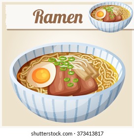 Japanese ramen soup Cartoon vector icon. Series of food and drink and ingredients for cooking.