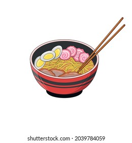 japanese ramen soup vector design