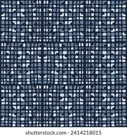Japanese Random Mosaic Vector Seamless Pattern