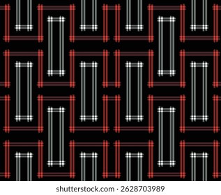 Japanese Rectangle Maze Line Vector Seamless Pattern