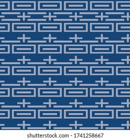 Japanese Rectangle Maze Vector Seamless Pattern