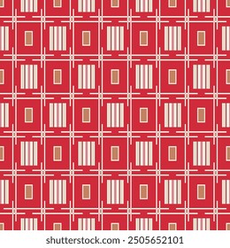 Japanese Rectangle Net Line Vector Seamless Pattern