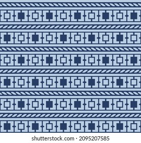 Japanese Rectangle Rope Vector Seamless Pattern