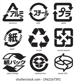 Japanese recycling symbol vector illustration