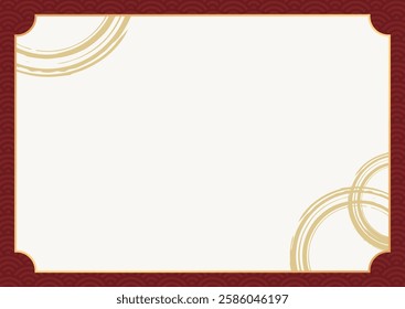 Japanese red background frame set
