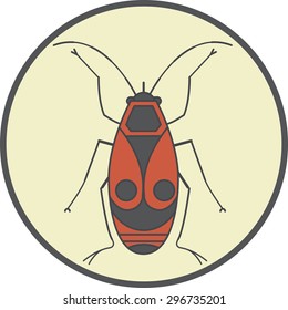 japanese red bug icon