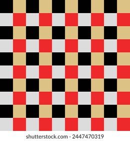 Japanese Red Checkered Vector Seamless Pattern