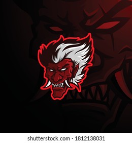 Japanese Red Devil esports logo vector