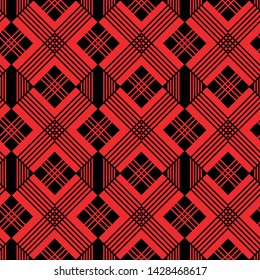 Japanese Red Diagonal Diamond Seamless Pattern