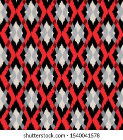 Japanese Red Diamond Geometric Seamless Pattern