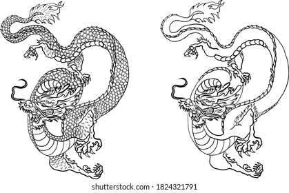 dragon outline drawing