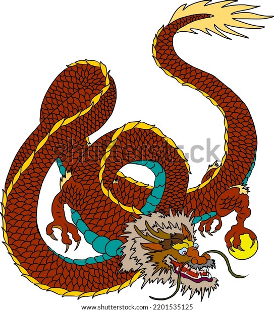 Japanese Red Dragon Tattoodragon On Red Stock Vector (Royalty Free ...