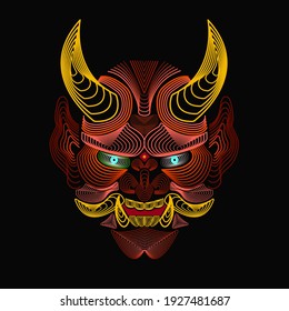 Japanese Red Evil Demon Mask