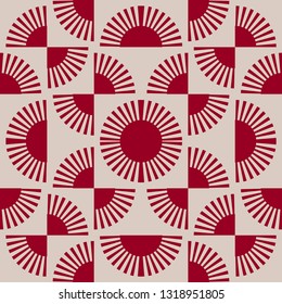 Japanese Red Fan Pattern