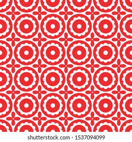 Japanese Red Flower Seamless Pattern