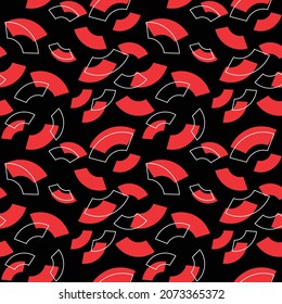 Japanese Red Fold Fan Vector Seamless Pattern