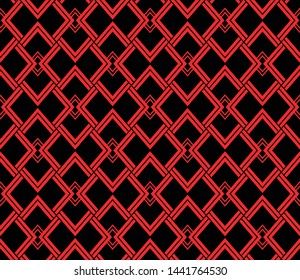 Japanese Red Geometric Seamless Pattern