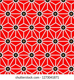 Japanese Red Hexagon Star Pattern