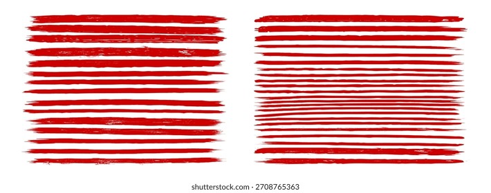 Vector de pincelada de tinta roja japonesa, tiras de pintura, círculos, marcos y reflejos de textura.