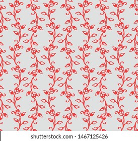 Japanese Red Ivy Seamless Pattern