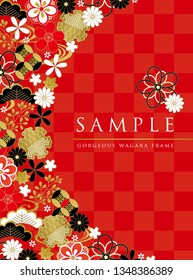 Japanese red new year'scard vertical