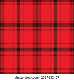  Japanese Red Plaid Vector Seamless Pattern