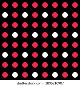 Japanese Red Polka Dots Vector Seamless Pattern