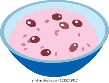 Japanese red rice served in a bowl