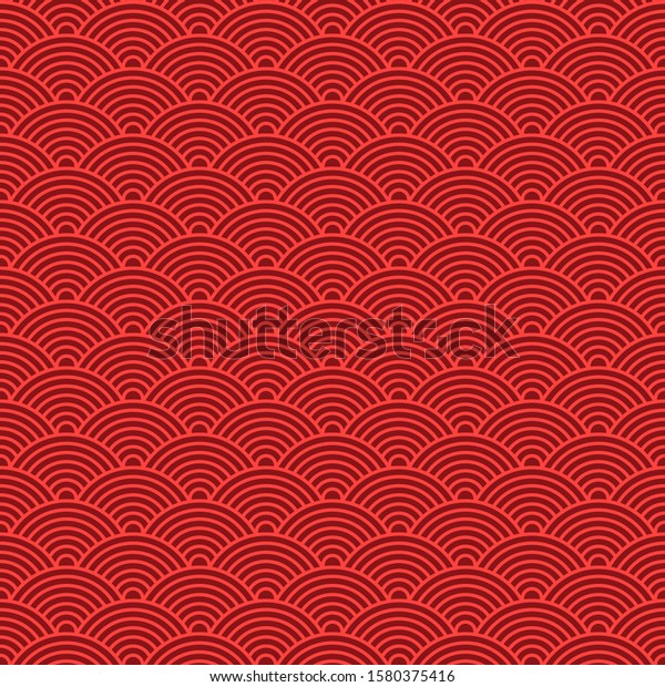 Japanese Red Seamless Wave Pattern Traditional Stock Vector (Royalty ...