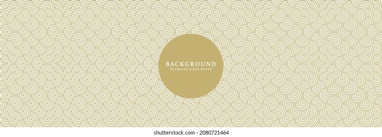 Japanese repeat zigzag waves linear pattern texture background. Seamless wavy lines pattern background in asian oriental style. Geometric creative abstract beige yellow pattern background vector.
