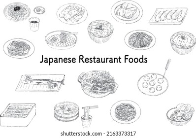 Japanese Restaurant Foods Icon Set