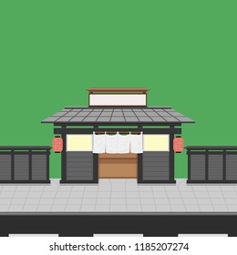 japanese restaurants canal river vector green no sign you can download now becuase it is beautiful illustration eps10