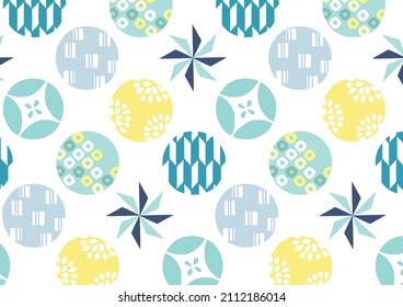 Japanese retro pattern blue for summer