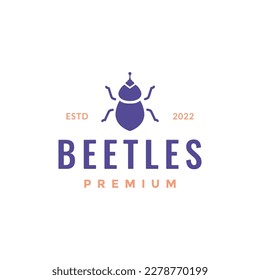 japanese rhinoceros beetle insect female modern shape logo design vector