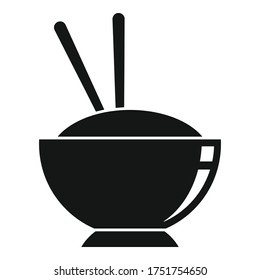 Japanese rice bowl icon. Simple illustration of Japanese rice bowl vector icon for web design isolated on white background