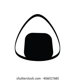 Japanese rice bun called ?Onigiri doodle drawing style vector  isolated on white background