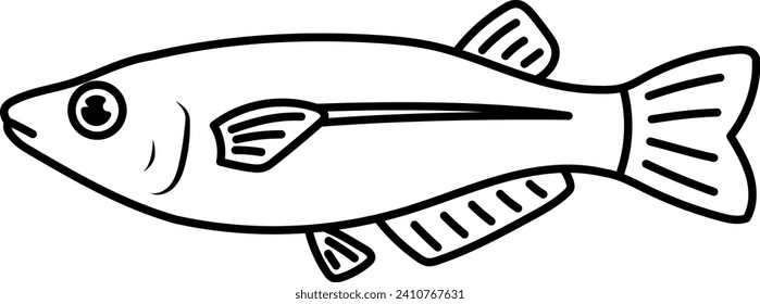 Japanese rice fish isolated vector illustration