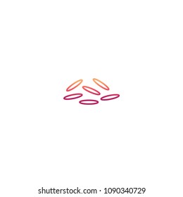 Japanese  rice icon in trendy line flat style isolated 