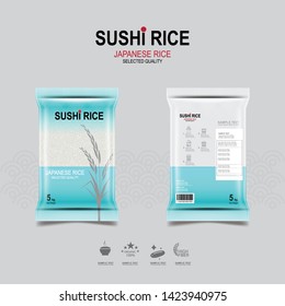 Japanese Rice for Sushi Packaging Food Product and Background