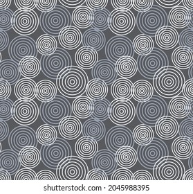 Japanese Ripple Circle Line Vector Seamless Pattern